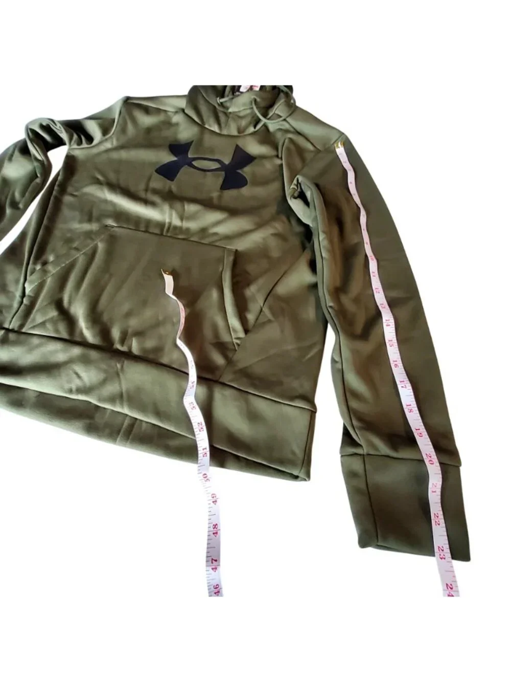 Under Armour Womens Armour Fleece Hoodie Loose Fit Size XS Green Ribbed cuffs